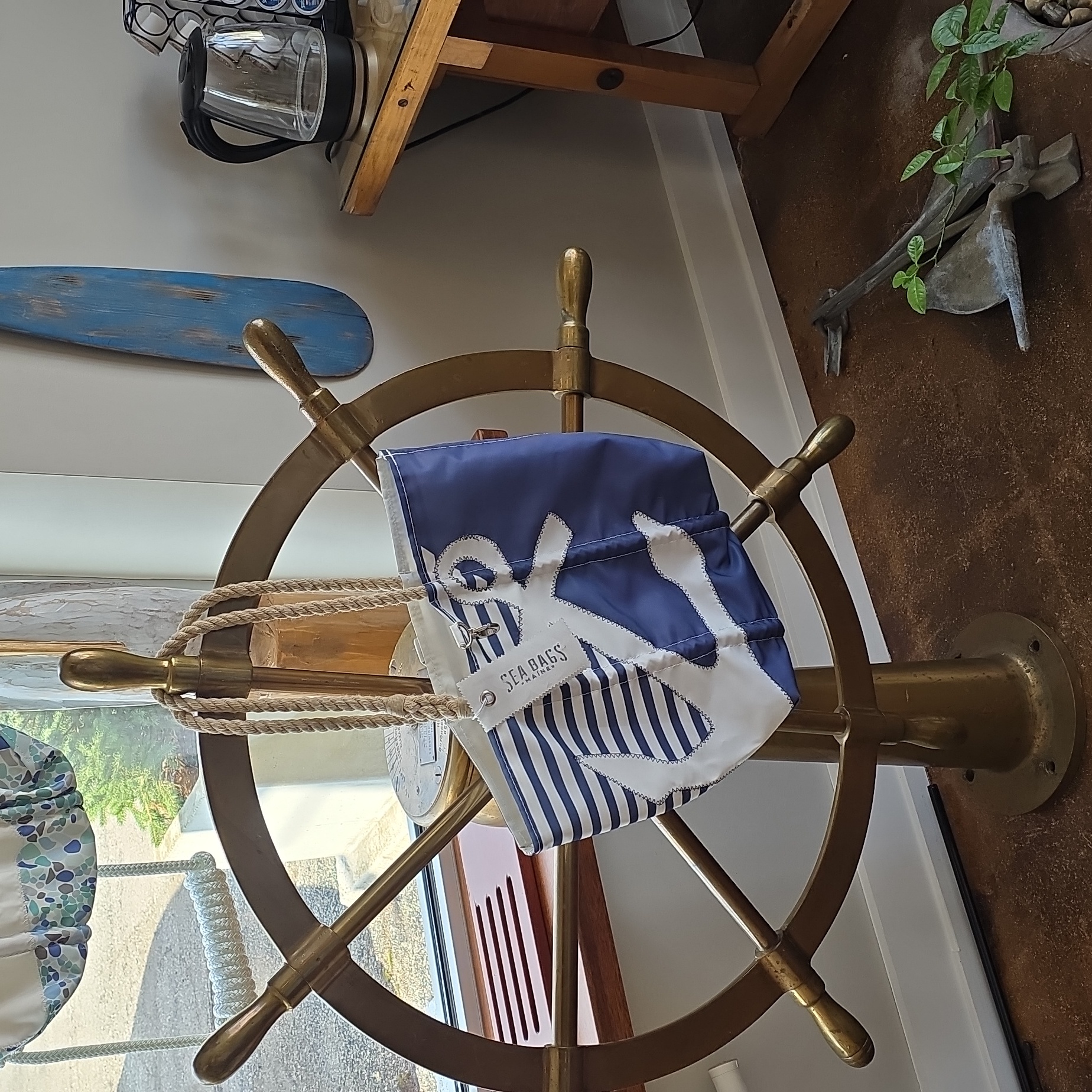 Nwt Navy And White Anchor Sea Bags Tote